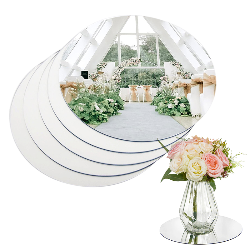 Conference Table Round - 20cm okrągła szklana taca lustrzana akrylowa