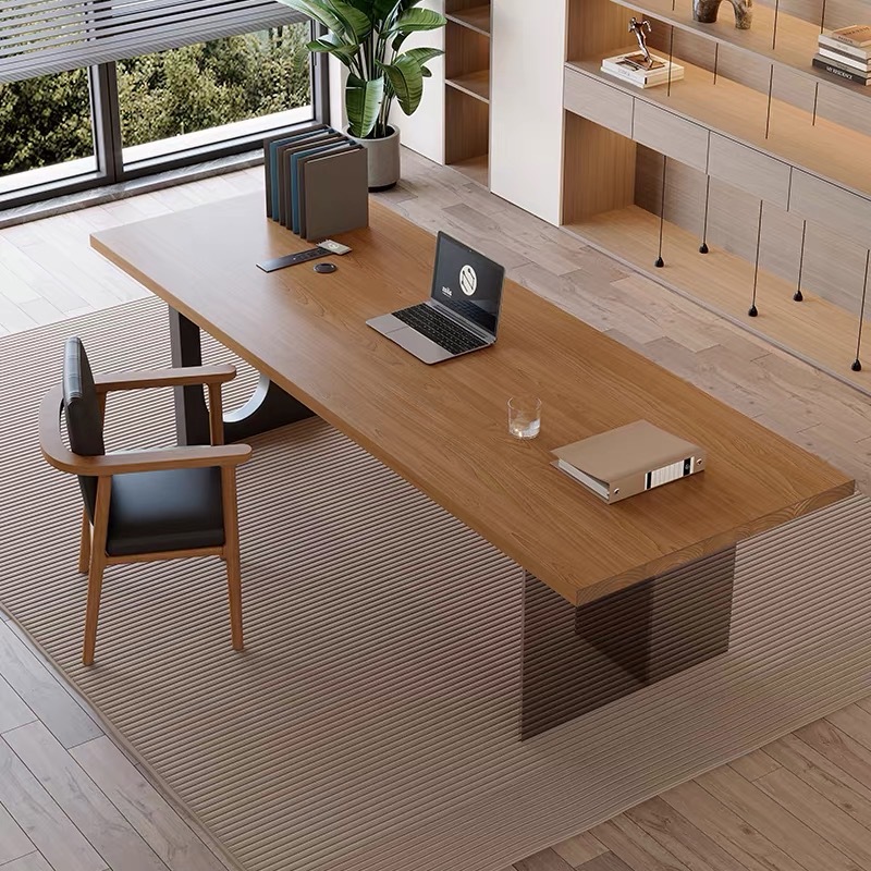 Office Furniture Home - Włoskie Akrylowe Pływające Drewniane Biurko do