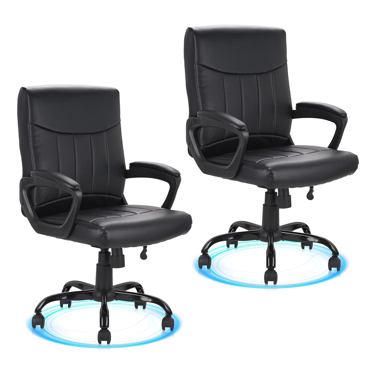 Task Chair Mid Back - Skórzane krzesło biurowe ergonomiczne z średnim
